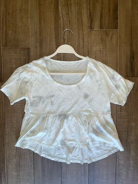 NWOT! American Eagle Light Sage/ Aqua Tie-Dye Short Sleeve Peplum Top